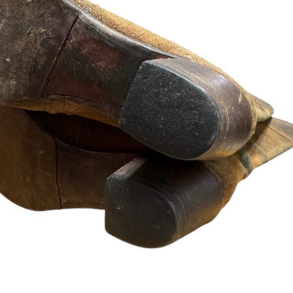 Frye Jane Stitch Boots Size 9 Knee High Riding Oiled Brown Suede Leather *flaw - Picture 6 of 8